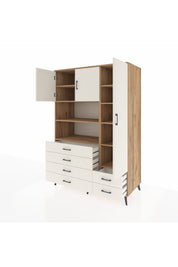 Kronos Dolap 9 Raflı 6 Çekmeceli 3 Kapaklı 132x59x195 Çam-Aytaşı/Aytaşı