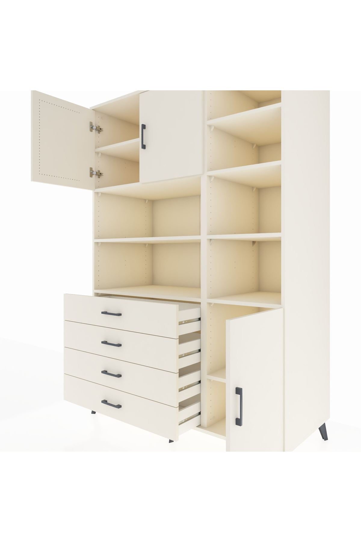 Kronos Dolap 9 Raflı 4 Çekmeceli 3 Kapaklı 132x59x195 Aytaşı-Aytaşı/Aytaşı