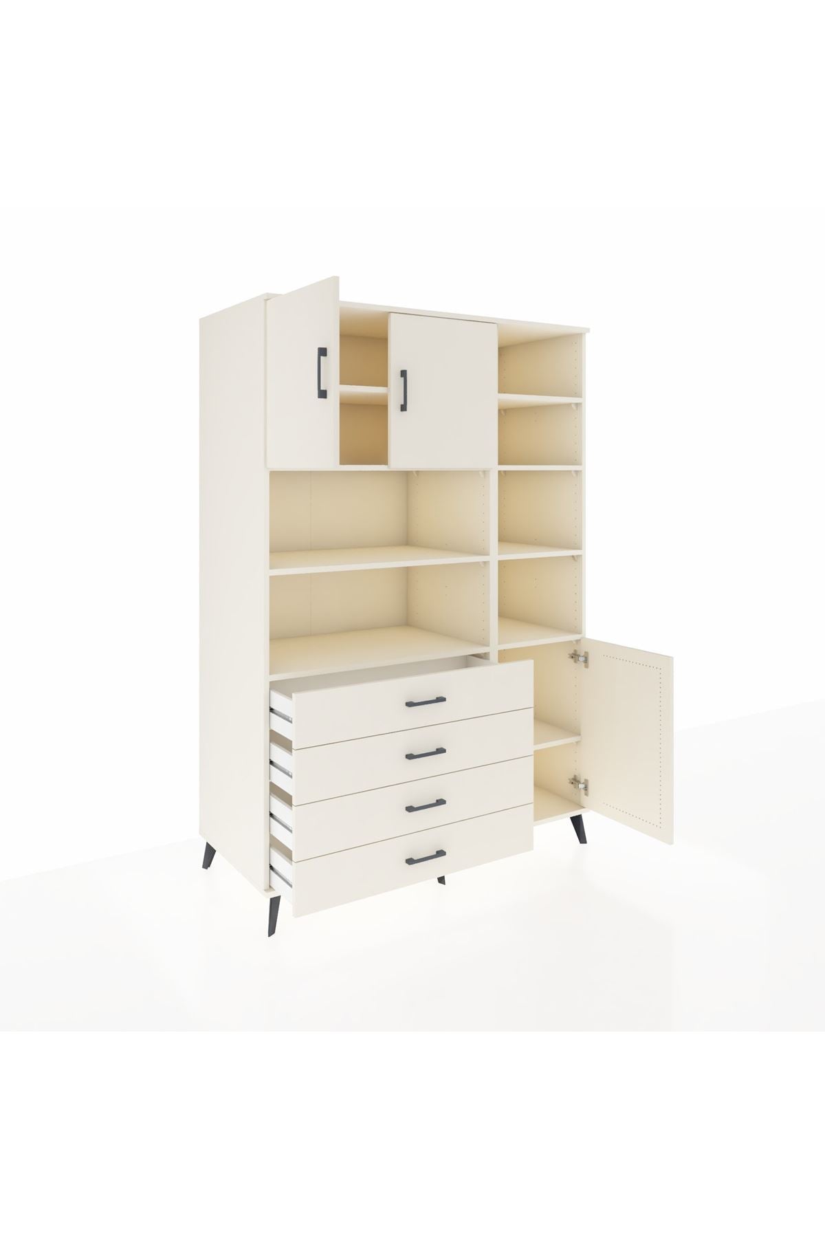 Kronos Dolap 9 Raflı 4 Çekmeceli 3 Kapaklı 132x59x195 Aytaşı-Aytaşı/Aytaşı