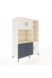 Kronos Dolap 9 Raflı 4 Çekmeceli 3 Kapaklı 132x59x195 Aytaşı-Aytaşı/Antrasit