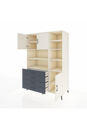 Kronos Dolap 9 Raflı 4 Çekmeceli 3 Kapaklı 132x59x195 Aytaşı-Aytaşı/Antrasit