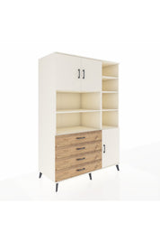 Kronos Dolap 9 Raflı 4 Çekmeceli 3 Kapaklı 132x59x195 Aytaşı-Aytaşı/Çam