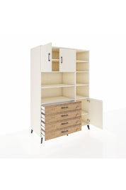 Kronos Dolap 9 Raflı 4 Çekmeceli 3 Kapaklı 132x59x195 Aytaşı-Aytaşı/Çam