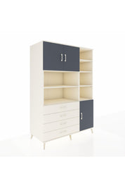 Kronos Dolap 9 Raflı 4 Çekmeceli 3 Kapaklı 132x59x195 Aytaşı-Antrasit/Aytaşı