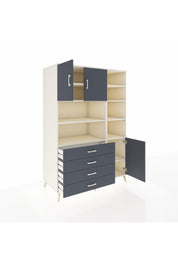 Kronos Dolap 9 Raflı 4 Çekmeceli 3 Kapaklı 132x59x195 Aytaşı-Antrasit/Antrasit