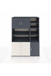 Kronos Dolap 9 Raflı 4 Çekmeceli 3 Kapaklı 132x59x195 Antrasit-Antrasit/Aytaşı