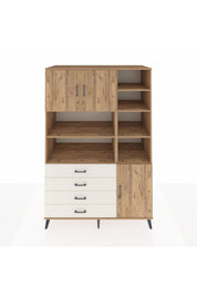 Kronos Dolap 9 Raflı 4 Çekmeceli 3 Kapaklı 132x59x195 Çam-Çam/Aytaşı