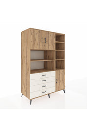 Kronos Dolap 9 Raflı 4 Çekmeceli 3 Kapaklı 132x59x195 Çam-Çam/Aytaşı
