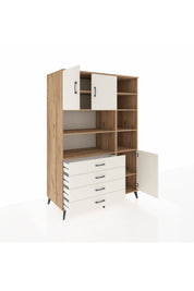 Kronos Dolap 9 Raflı 4 Çekmeceli 3 Kapaklı 132x59x195 Çam-Aytaşı/Aytaşı