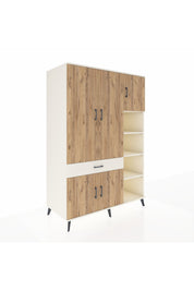 Kronos Dolap 10 Raflı Tek Çekmeceli 5 Kapaklı 132x59x195 Aytaşı-Çam/Aytaşı