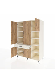 Kronos Dolap 10 Raflı Tek Çekmeceli 5 Kapaklı 132x59x195 Aytaşı-Çam/Aytaşı