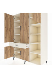 Kronos Dolap 10 Raflı Tek Çekmeceli 5 Kapaklı 132x59x195 Aytaşı-Çam/Aytaşı