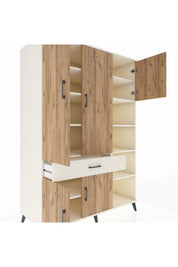 Kronos Dolap 10 Raflı Tek Çekmeceli 5 Kapaklı 132x59x195 Aytaşı-Çam/Aytaşı