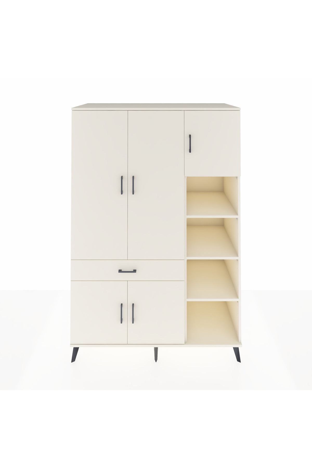 Kronos Dolap 10 Raflı Tek Çekmeceli 5 Kapaklı 132x59x195 Aytaşı-Aytaşı/Aytaşı