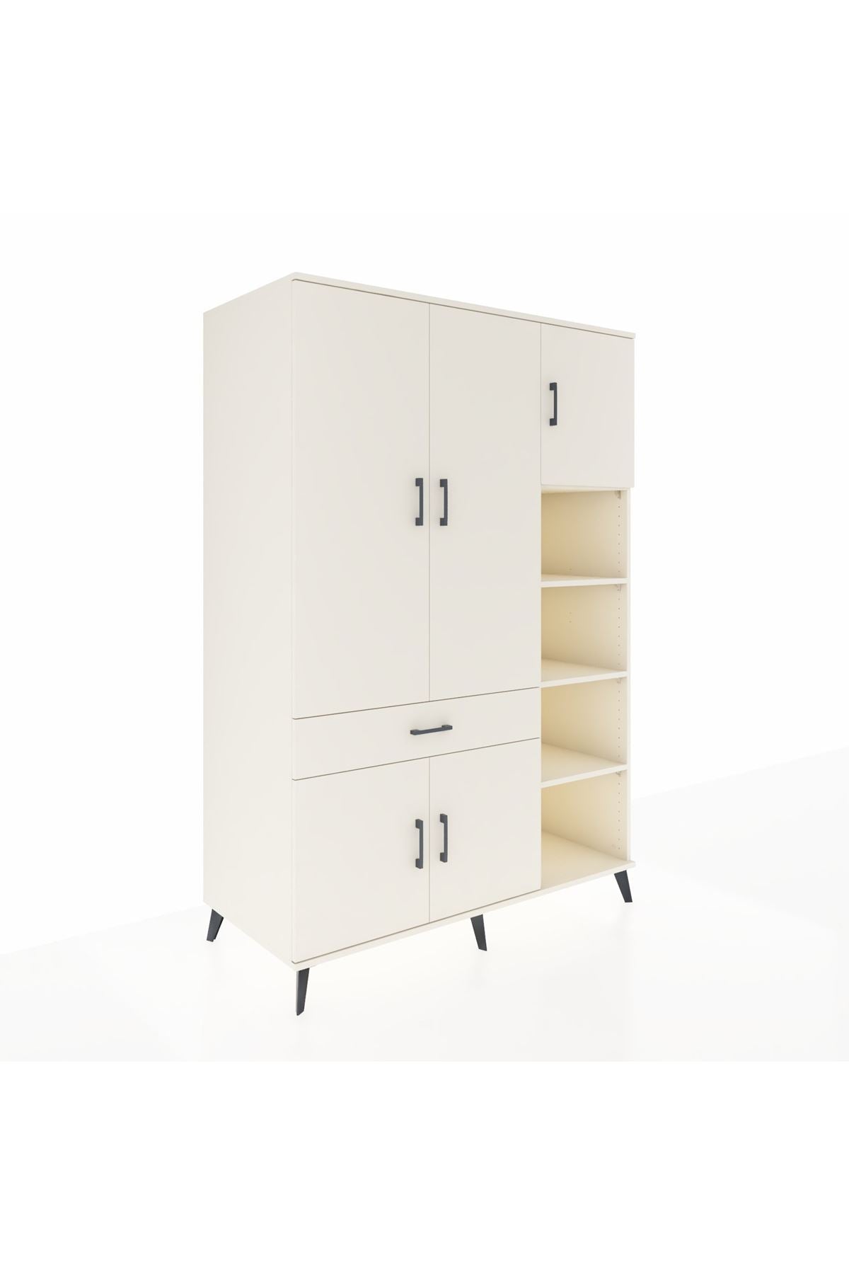 Kronos Dolap 10 Raflı Tek Çekmeceli 5 Kapaklı 132x59x195 Aytaşı-Aytaşı/Aytaşı