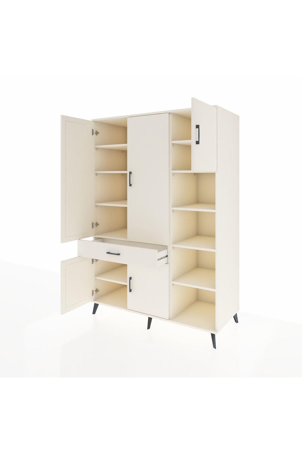 Kronos Dolap 10 Raflı Tek Çekmeceli 5 Kapaklı 132x59x195 Aytaşı-Aytaşı/Aytaşı