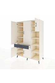 Kronos Dolap 10 Raflı Tek Çekmeceli 5 Kapaklı 132x59x195 Aytaşı-Aytaşı/Antrasit