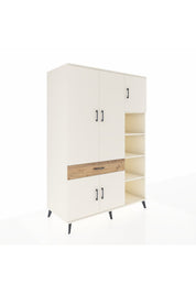 Kronos Dolap 10 Raflı Tek Çekmeceli 5 Kapaklı 132x59x195 Aytaşı-Aytaşı/Çam