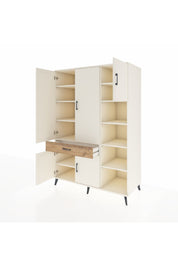 Kronos Dolap 10 Raflı Tek Çekmeceli 5 Kapaklı 132x59x195 Aytaşı-Aytaşı/Çam