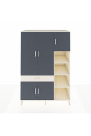 Kronos Dolap 10 Raflı Tek Çekmeceli 5 Kapaklı 132x59x195 Aytaşı-Antrasit/Aytaşı