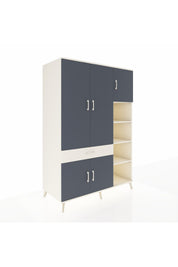 Kronos Dolap 10 Raflı Tek Çekmeceli 5 Kapaklı 132x59x195 Aytaşı-Antrasit/Aytaşı