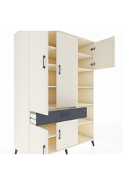 Kronos Dolap 10 Raflı Tek Çekmeceli 5 Kapaklı 132x59x195 Aytaşı-Aytaşı/Antrasit