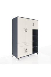 Kronos Dolap 10 Raflı Tek Çekmeceli 5 Kapaklı 132x59x195 Antrasit-Aytaşı/Aytaşı