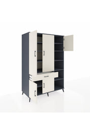 Kronos Dolap 10 Raflı Tek Çekmeceli 5 Kapaklı 132x59x195 Antrasit-Aytaşı/Aytaşı