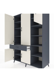 Kronos Dolap 10 Raflı Tek Çekmeceli 5 Kapaklı 132x59x195 Antrasit-Aytaşı/Antrasit