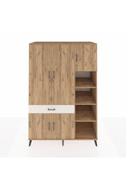 Kronos Dolap 10 Raflı Tek Çekmeceli 5 Kapaklı 132x59x195 Çam-Çam/Aytaşı