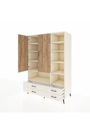 Kronos Dolap 10 Raflı 4 Çekmeceli 2 Kapaklı 132x59x195 Aytaşı-Çam/Aytaşı