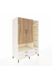 Kronos Dolap 10 Raflı 4 Çekmeceli 2 Kapaklı 132x59x195 Aytaşı-Çam/Aytaşı