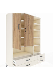 Kronos Dolap 10 Raflı 4 Çekmeceli 2 Kapaklı 132x59x195 Aytaşı-Çam/Aytaşı