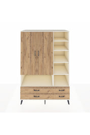 Kronos Dolap 10 Raflı 4 Çekmeceli 2 Kapaklı 132x59x195 Aytaşı-Çam/Çam