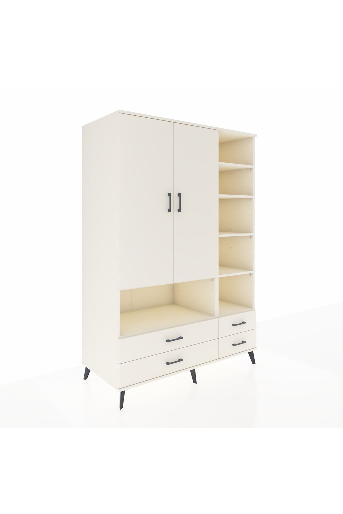 Kronos Dolap 10 Raflı 4 Çekmeceli 2 Kapaklı 132x59x195 Aytaşı-Aytaşı/Aytaşı