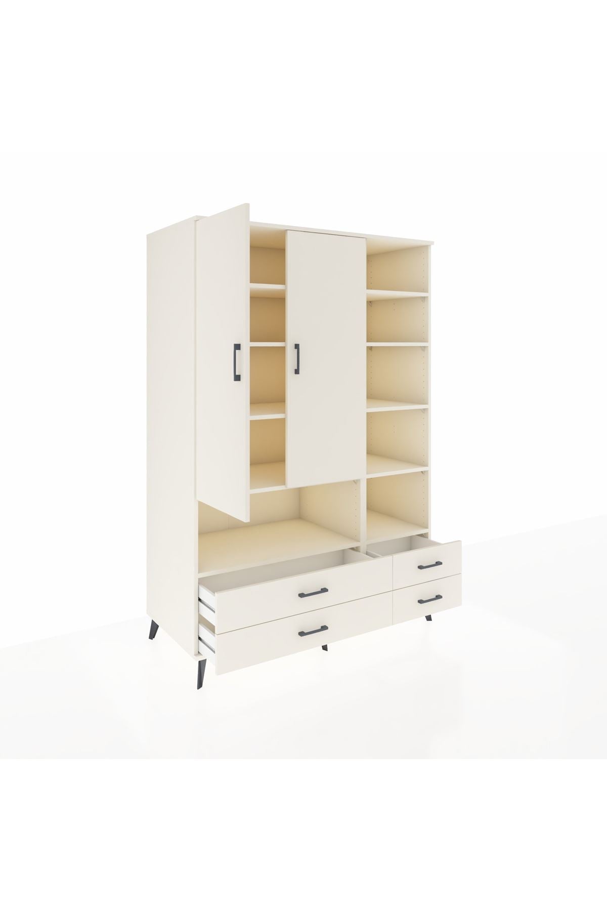 Kronos Dolap 10 Raflı 4 Çekmeceli 2 Kapaklı 132x59x195 Aytaşı-Aytaşı/Aytaşı