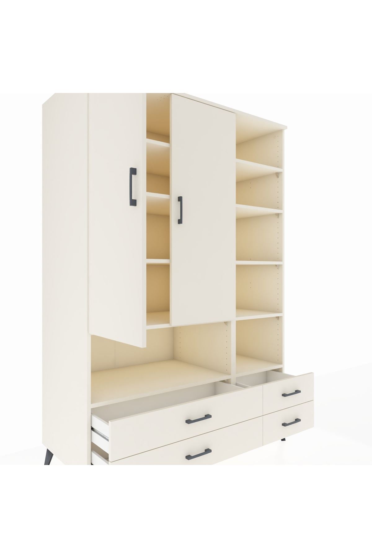 Kronos Dolap 10 Raflı 4 Çekmeceli 2 Kapaklı 132x59x195 Aytaşı-Aytaşı/Aytaşı