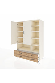 Kronos Dolap 10 Raflı 4 Çekmeceli 2 Kapaklı 132x59x195 Aytaşı-Aytaşı/Çam