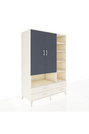 Kronos Dolap 10 Raflı 4 Çekmeceli 2 Kapaklı 132x59x195 Aytaşı-Antrasit/Aytaşı