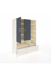 Kronos Dolap 10 Raflı 4 Çekmeceli 2 Kapaklı 132x59x195 Aytaşı-Antrasit/Aytaşı