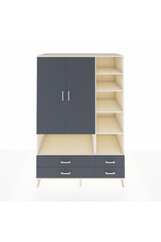 Kronos Dolap 10 Raflı 4 Çekmeceli 2 Kapaklı 132x59x195 Aytaşı-Antrasit/Antrasit