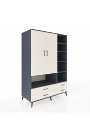 Kronos Dolap 10 Raflı 4 Çekmeceli 2 Kapaklı 132x59x195 Antrasit-Aytaşı/Aytaşı