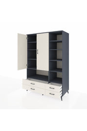 Kronos Dolap 10 Raflı 4 Çekmeceli 2 Kapaklı 132x59x195 Antrasit-Aytaşı/Aytaşı