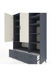 Kronos Dolap 10 Raflı 4 Çekmeceli 2 Kapaklı 132x59x195 Antrasit-Aytaşı/Antrasit