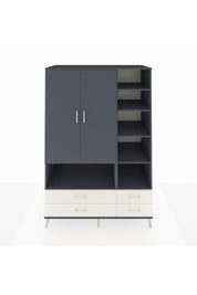 Kronos Dolap 10 Raflı 4 Çekmeceli 2 Kapaklı 132x59x195 Antrasit-Antrasit/Aytaşı