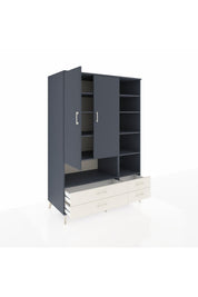 Kronos Dolap 10 Raflı 4 Çekmeceli 2 Kapaklı 132x59x195 Antrasit-Antrasit/Aytaşı