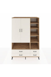 Kronos Dolap 10 Raflı 4 Çekmeceli 2 Kapaklı 132x59x195 Çam-Aytaşı/Aytaşı
