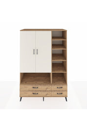 Kronos Dolap 10 Raflı 4 Çekmeceli 2 Kapaklı 132x59x195 Çam-Aytaşı/Çam