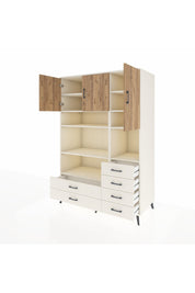 Kronos Dolap 9 Raflı 6 Çekmeceli 3 Kapaklı 132x59x195 Aytaşı-Çam/Aytaşı
