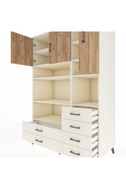Kronos Dolap 9 Raflı 6 Çekmeceli 3 Kapaklı 132x59x195 Aytaşı-Çam/Aytaşı